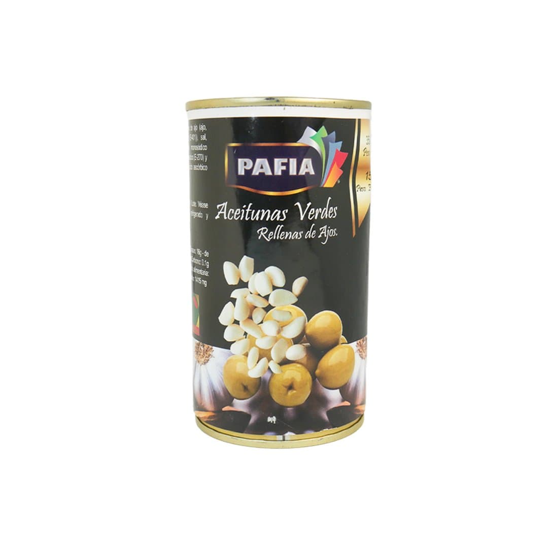 ACEITUNAS VERDES RELLENAS DE AJO PAFIA 350 GR foto